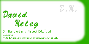 david meleg business card